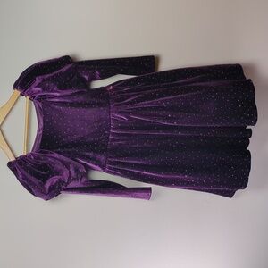 Angel & Rocket Girls Violet Velvet Dress